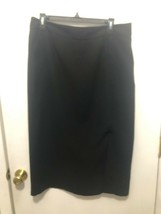 Worthington Petites Black Polyester Long Skirt Slit in Front On Side SZ 14P - £4.68 GBP
