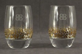 MODERN Advertising Barware 2PC Lot Baileys Gold Confetti Rocks Tumbler Glasses - £13.97 GBP