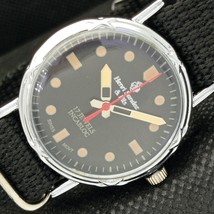 Mechanical Henri Sandoz &amp; Fils Vintage Swiss Mens Black Watch 594b-a311983-6 - £19.54 GBP