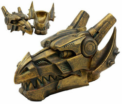 Steampunk Cyborg Dragon Head Jewelry Box Figurine 9.5&quot;L Cyber Robot Drac... - $54.99