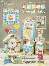 Plastic Canvas Baby Bear Nursery Tissue Powder Cover Clock Door Sign Patterns - £10.21 GBP