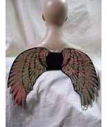 Black Gold Sequin Wings Mystical Pegasus Unicorn Angel Golden Goddess Ch... - $359.40 MXN