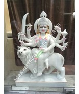 24&quot; Marble Goddess Maa Durga Handmade Exquisite Sculpture Figurine Decor... - $266,084.91 MXN