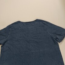 Vintage 90s Silhouettes Chambray  Denim Top Statement Buttons Blue Women's XL  image 13