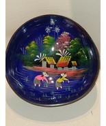 Coconut shell bowl with hand painted vietnamese girls on bowl - £9.60 GBP