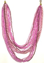 Pink MULTI-STRAND Beaded Necklace Women&#39;s - £14.00 GBP