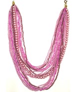 PINK MULTI-STRAND BEADED NECKLACE WOMEN&#39;S - $339.09 MXN