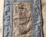 Cross Stitch on Linen Patriotic Primitive Finished Quilt Wall Hanging Oh... - $49.45