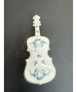 Sanford Floral Violin Instrument Porcelain Trinket Box - $31.50