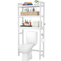 , Bamboo 3-Tier Over-The-Toilet Space Saver Organizer Rack, Stable Frees... - $118.99