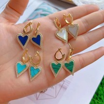 5Pairs New Fashion Gold Color Korean Luxury Earrings Women Shell Stone Heart Hoo - £54.59 GBP