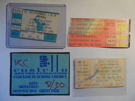 Elvis Costello &amp; The Attractions Ticket Stubs + Guest Pass 1985 Across A... - $39.50
