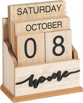 Reusable Wooden Calendar Decor w the words, &quot;home&quot; on Front NEW - £14.80 GBP