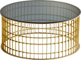 Cyan Design Kingdom Coffee Table Cocktail Industrial Clear Antique Brass A - £794.87 GBP