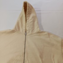 John Galt Full Zip Men's Cream Cotton Blend Hoodie Sweatshirt Measured Chest 53" image 6