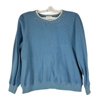 Alfred Dunner Women&#39;s Blue Crew Neck Sweatshirt Size L - £18.18 GBP