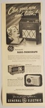 1949 Print Ad General Electric Radio-Phonograph &amp; Clock Radios Syracuse,NY - £10.54 GBP