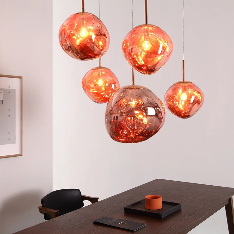 Gl Lava LED Pendant Lights Melt Pendant Lamp For Dining Room Study Restaurant Re - £197.53 GBP