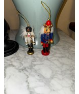Pair of 2 Small  Nutcracker Wooden Christmas Ornaments - $31.55 CAD