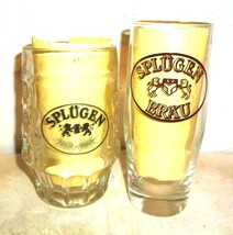 2 Splugen Bräu +1957 Gordona Italian Beer Glasses - $14.95