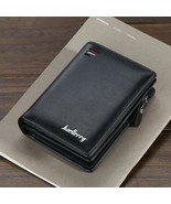 Men Wallet Leather Polyester Solid Card Photo Holder Purse Zipper Pocket... - £17.40 GBP