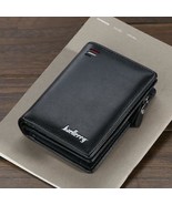 Men Wallet Leather Polyester Solid Card Photo Holder Purse Zipper Pocket... - £17.12 GBP