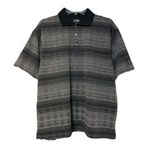 PGA Tour Mens Black Gray Diamond Short Sleeve Golf Polo Shirt Size Large - £6.26 GBP