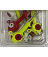 10 x Eagle Claw 3/8oz 10.6g Green, Red, &amp; White Fish Head Jigs Lazer Sha... - $18.99 CAD