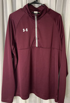 Mens Under Armour Jacket Xl Maroon Great Condition Quarter Zip - £12.81 GBP