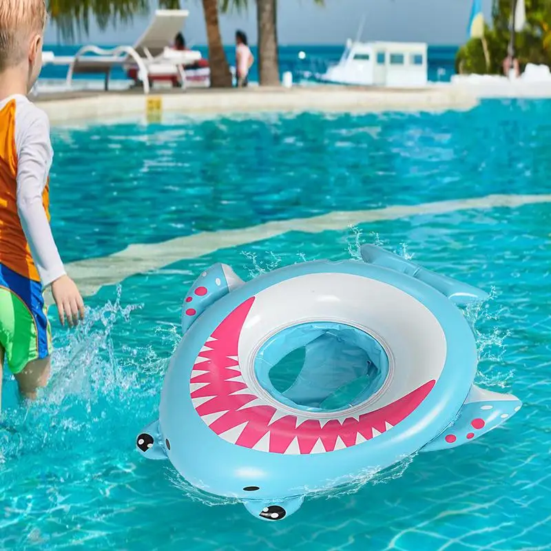 Baby Inflatable Swimming Ring With Sunshade Floating Seat Swim Circle Trainer - £8.56 GBP+