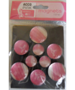 Acco Pink Magnets Fridge 9ct Breast Cancer Awareness - $6.75