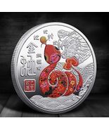 2025 Red Snake Year Zodiac Silver Commemorative Coin - $12.86