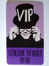 Elton John Backstage Pass Original Vintage 1989 - 1990 The World Tour Purple VIP - $14.14