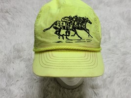 VTG (Kentucky) Jockey Derby Neon Yellow Nylon Hat Cap Snapback Horse Rac... - €5,11 EUR