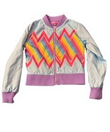 Jojos Closet Rainbow Chevron Bomber Jacket Girla 4/5 XS - $26.31 CAD