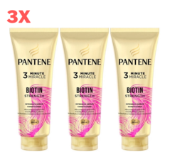 3X Pantene 3 Minute Miracle Biotin Serum Conditioner for Hairfall Pro-V ... - £56.97 GBP