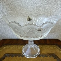 Vintage Fenton Art Glass Crystal Velvet Pinwheel Oval 7” Compote Bowl Satin - £31.02 GBP