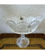 Vintage Fenton Art Glass Crystal Velvet Pinwheel Oval 7” Compote Bowl Satin - $39.59