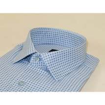 Men's Sports Shirt MARCUZZI Turkey 100% Soft Cotton Marc6 Blue Diamond Dots image 5