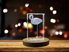 LED Base included | Vibrant Flamingo Crystal Sculptures | Gorgeous Gems Carved - £31.96 GBP - £319.73 GBP