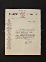 1947 Vintage Olymics Letterhead Phila Max Wanderer 5th Place Olympian Membership - £38.40 GBP