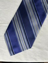 Robert Talbot Oak Hall Tie Blue White Stripes Silk USA Made - $10.00