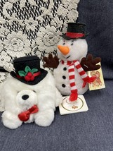 Russ Plush Stuffed Mr. Christmas And Snooky Holiday Decor Cute Luv-Pets W/tags - £7.40 GBP