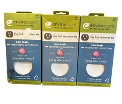 3 Pack Enviroscent Plug Hub Warmer Kit Spring Water + Lotus 0.51 oz Each - $24.99