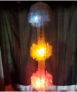 Vintage Capiz Shell 3 Light 3 Tier Hanging Light Chandelier Mid Century ... - $507.76 CAD