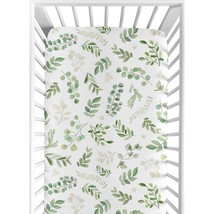 Sweet Jojo Designs Floral Leaf Girl Fitted Crib Sheet Baby or Toddler Be... - £34.36 GBP