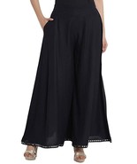 Women Relaxed fit Rayon Palazzo ethnic flared with Mirror work Size- XS ... - £29.17 GBP