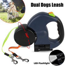 Retractable Dog Leash For Small Dogs Reflective Dual Pet Leash Lead 360 Swivel N - £28.20 GBP