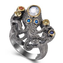 DreamCarnival 1989 New Arrived Gothic Ring for Women Black Octopus Style... - $25.45