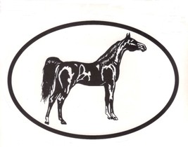 Arabian Decal - Equine Horse Breed Oval Black &amp; White Window Sticker - $4.00